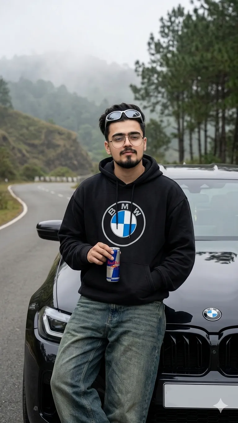 BMW M5 Mountain Portrait - Car AI Prompt