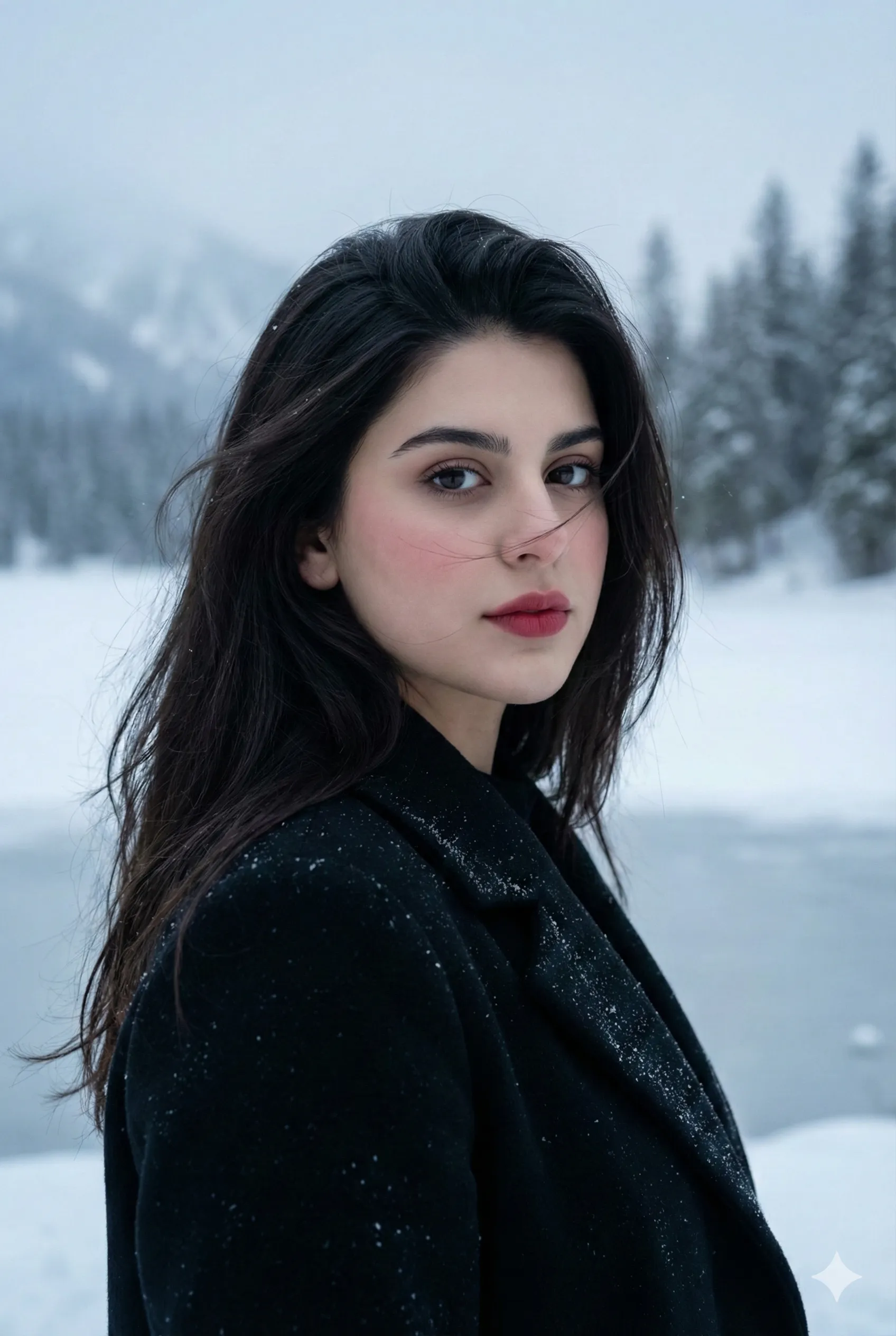 Cinematic Winter Elegance Portrait - Potrait AI Prompt