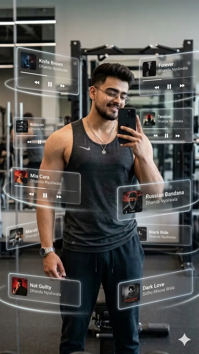 Dhanda Nyoliwala Spotify Song Animated Photo Editing prompt - Free Digital AI Prompt
