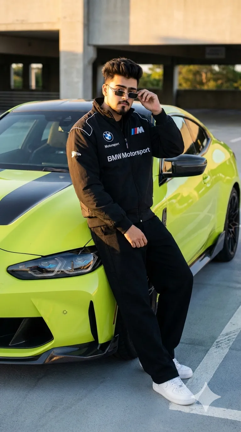 Golden Hour BMW Street Portrait - Car AI Prompt