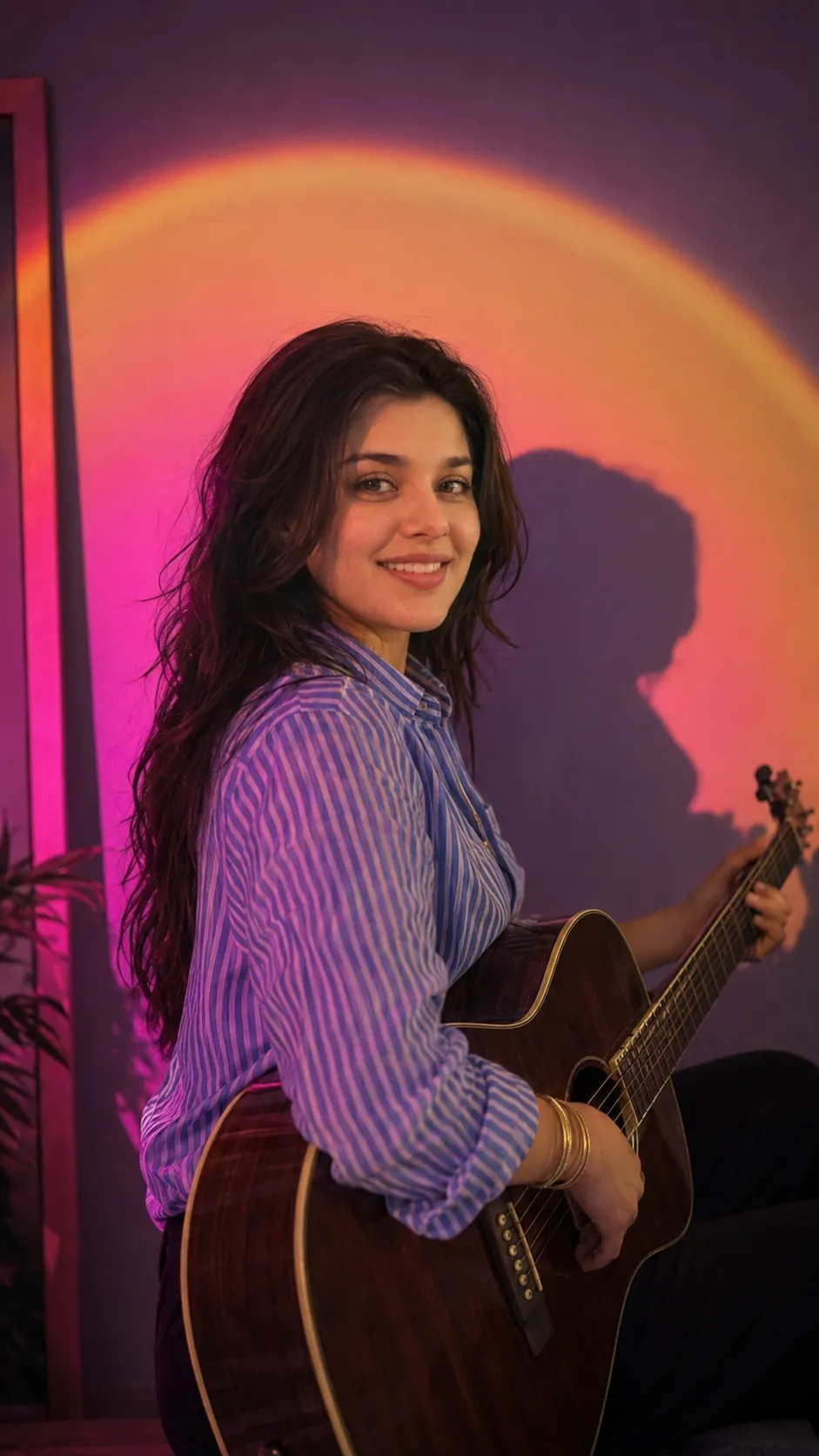 Guitar Potrait Prompt For Girl's - Free Potrait AI Prompt