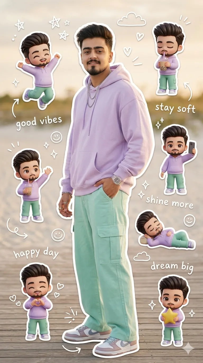 Korean Chibi Aesthetic Portrait Edit Photo Prompt - Free Catroon AI Prompt