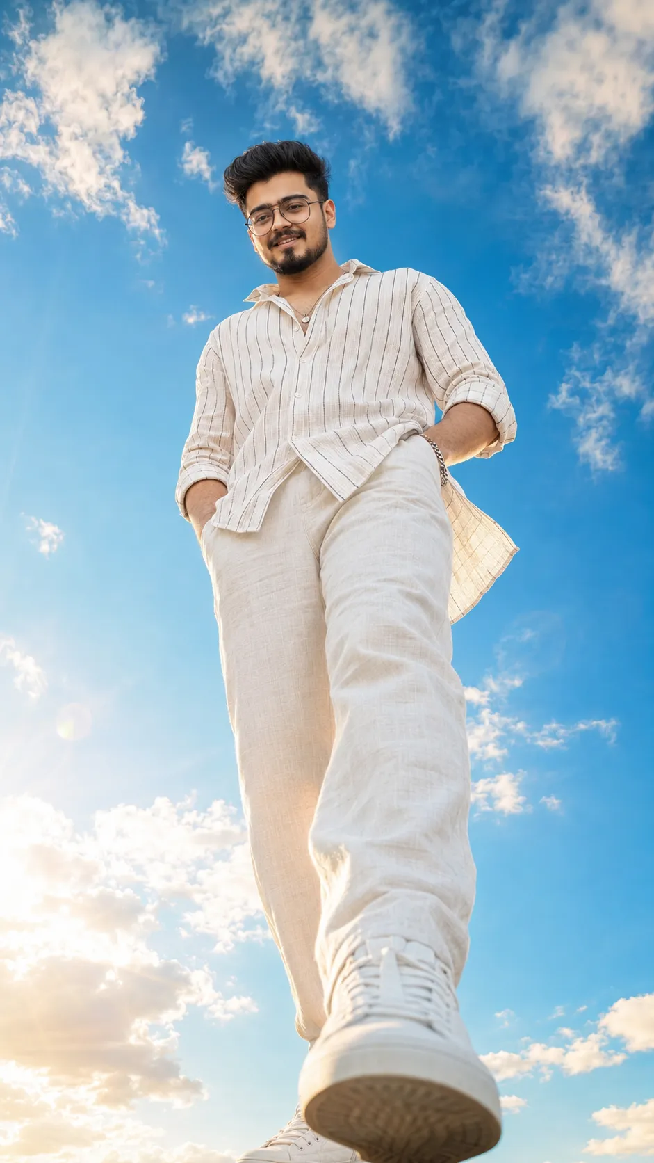 Low Angle Portrait Prompt - Free Potrait AI Prompt