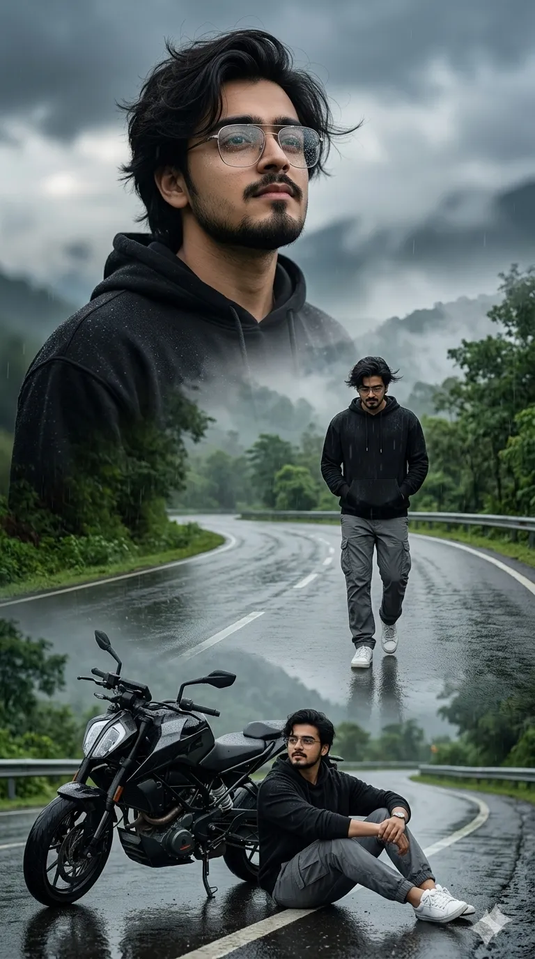 Mansoon mountain photoshoot gemini prompt - Free Mountain AI Prompt