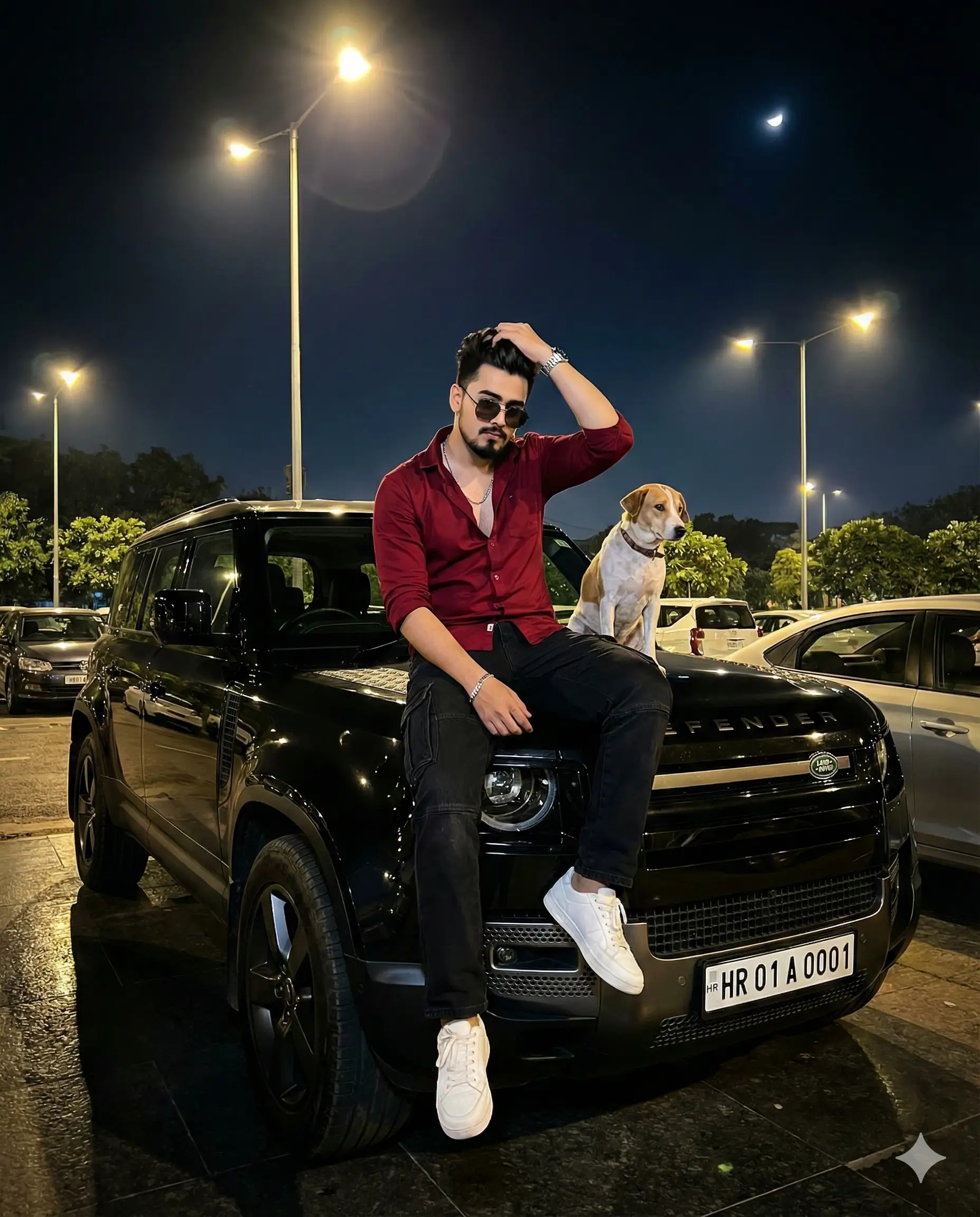 Midnight Road Side Car Photoshoot - Car AI Prompt