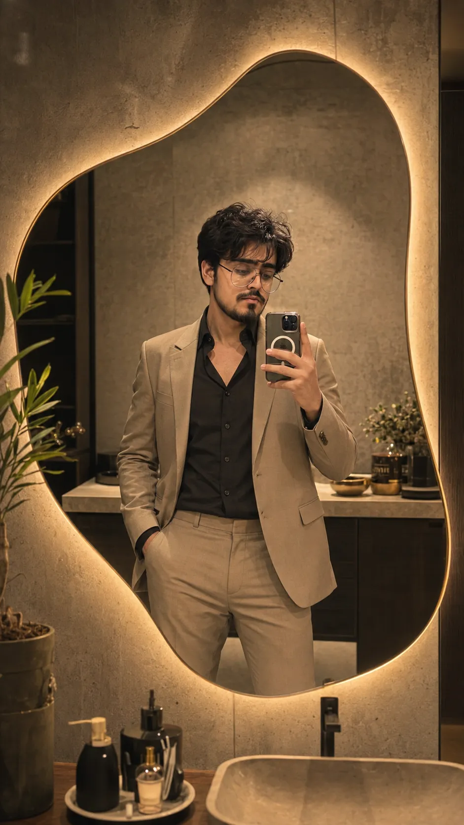 Mirror Selfie Prompt for boys - Free Selfie AI Prompt