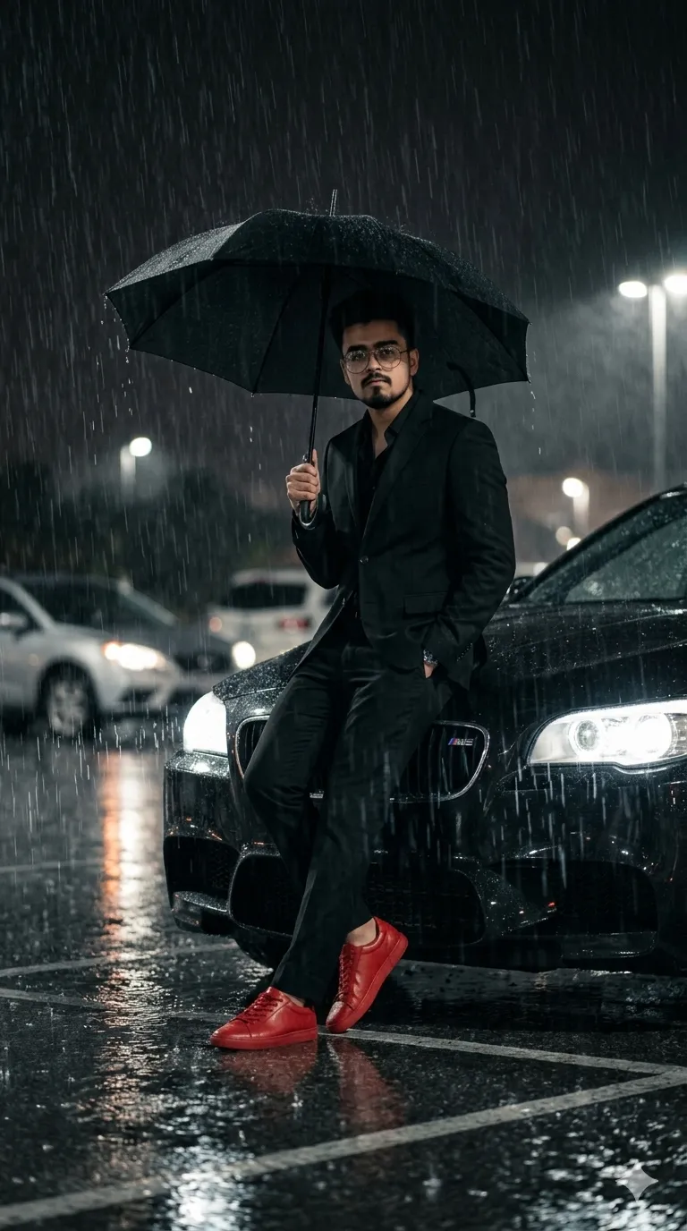 Rainy Night Luxury Car Portrait - Free Cinematic AI Prompt