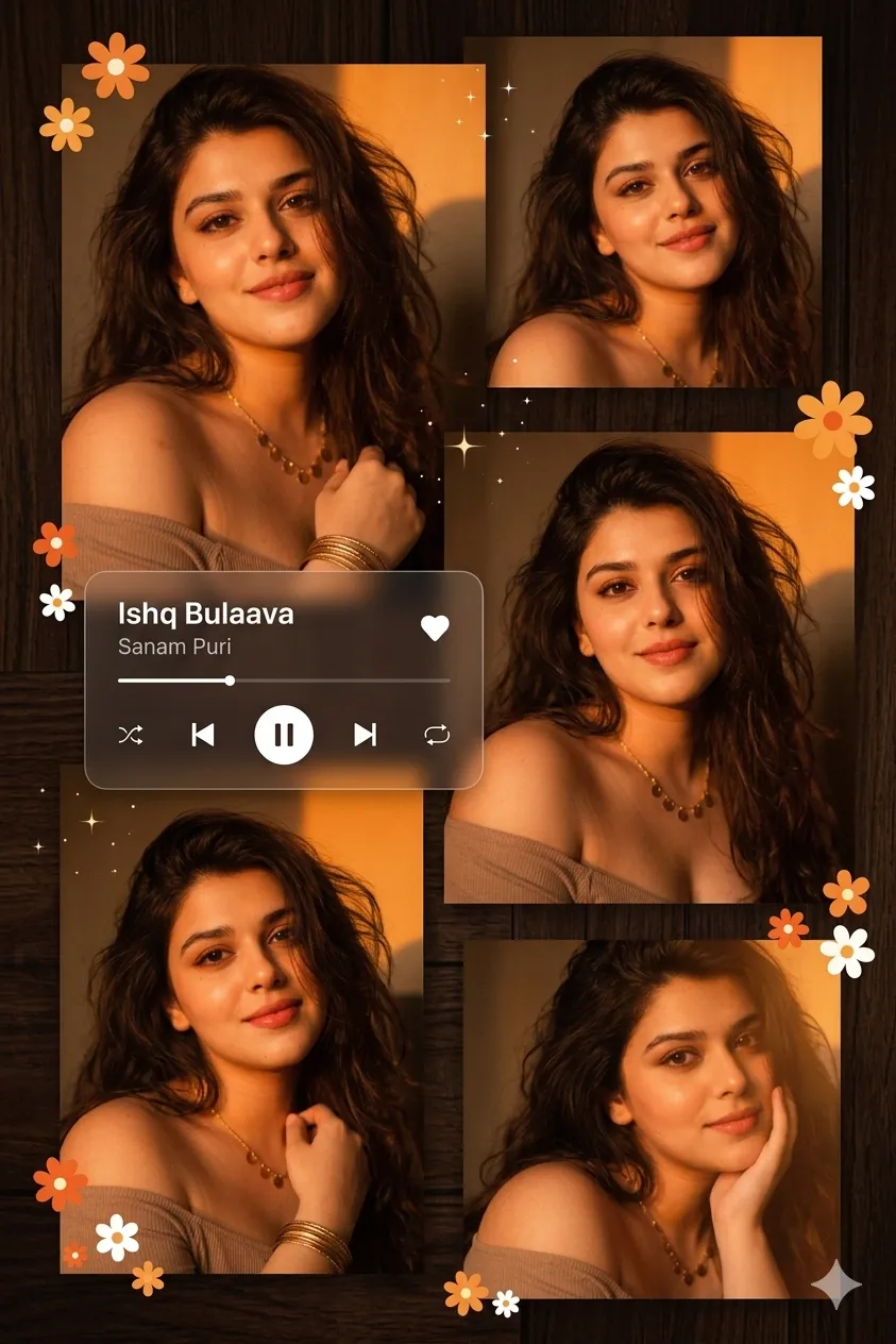 Romantic Flash Collage Portrait - Free Potrait AI Prompt