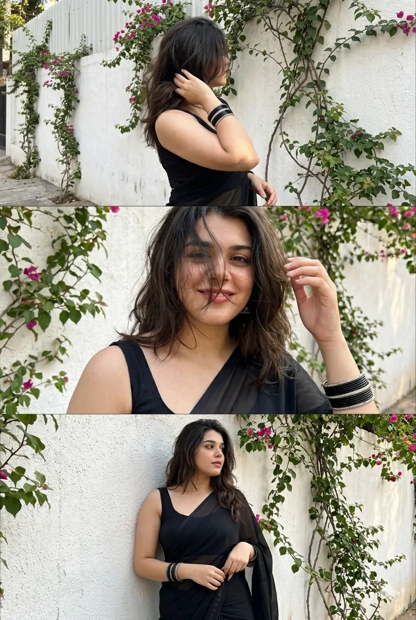 Saree Street Burst Portrait - Free Lifestyle AI Prompt