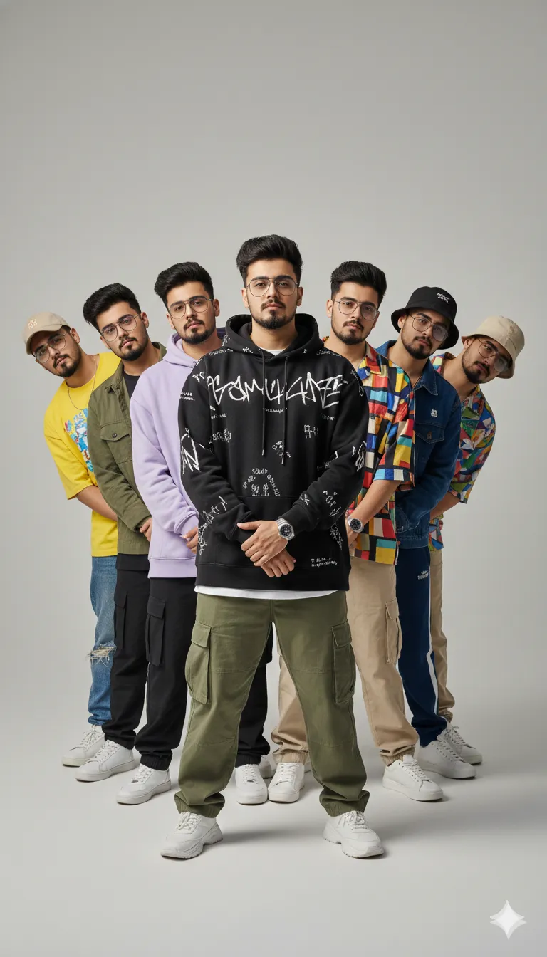 Seven Clones Urban Portrait Photography - Photography AI Prompt