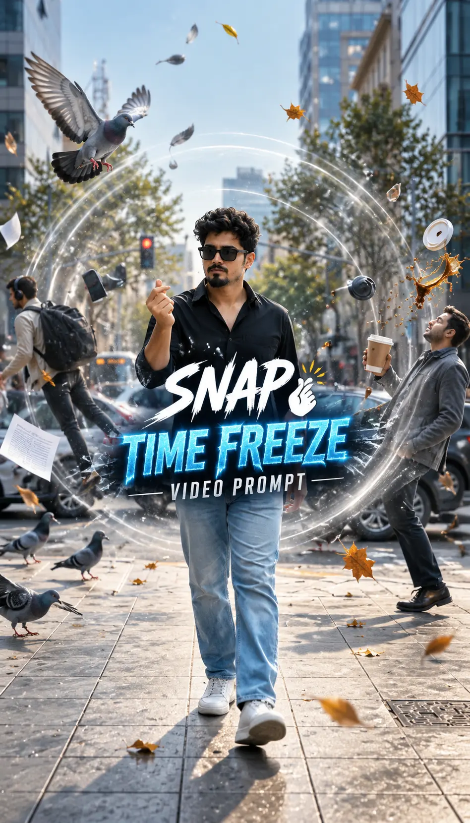 Snap Time Freeze Video Prompt - Video Prompt AI Prompt