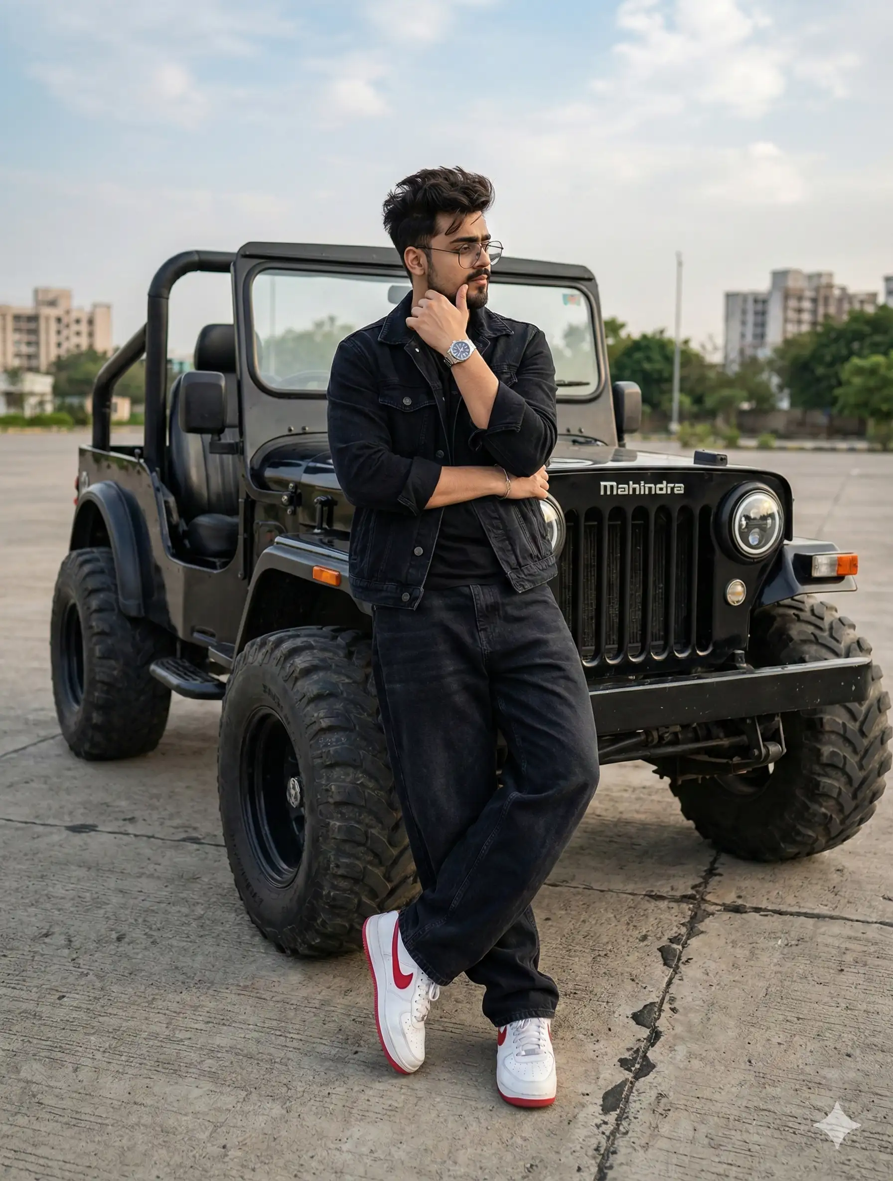 Urban Jeep Power Portrait - Car AI Prompt